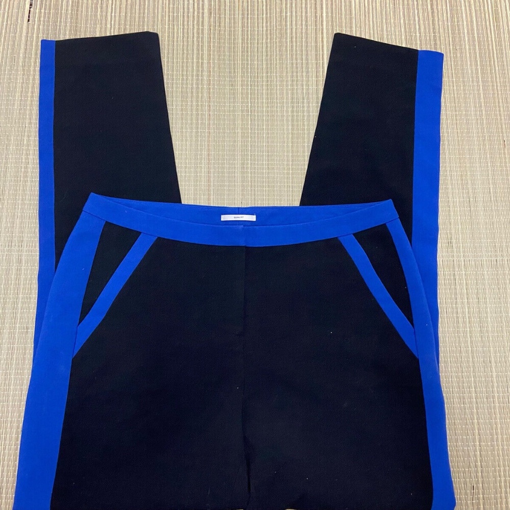 Halogen Women's The Quinn Fit Trouser Pants Blue Black Size 4 Black Royal Blue